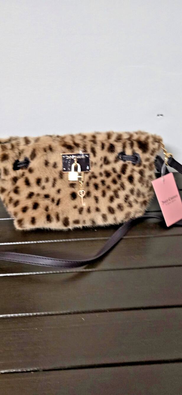 NWT Juicy Couture Fashionable Juicy Natural Leopard Satchel Crossbody Handbag
